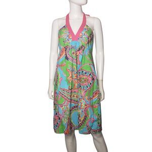 LILLY PULITZER Jewel of the Pool Dylan Halter Cotton Dress Womens Size 6